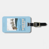 Dog Sledding Scene - Cordova, Alaska Bagagelabel (Voorkant horizontaal)