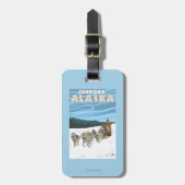 Dog Sledding Scene - Cordova, Alaska Bagagelabel (Voorkant verticaal)