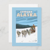 Dog Sledding Scene - Cordova, Alaska Briefkaart (Voorkant / Achterkant)