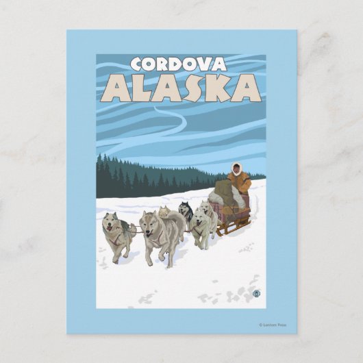 Dog Sledding Scene - Cordova, Alaska Briefkaart (Voorkant)