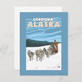 Dog Sledding Scene - Cordova, Alaska Briefkaart (Voorkant / Achterkant)