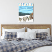 Dog Sledding Scene - Cordova, Alaska Canvas Afdruk (Insitu (Slaapkamer))