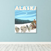 Dog Sledding Scene - Cordova, Alaska Canvas Afdruk (Insitu (Houten vloer))