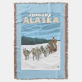 Dog Sledding Scene - Cordova, Alaska Deken (Voorkant Verticaal)