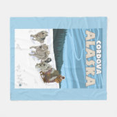 Dog Sledding Scene - Cordova, Alaska Fleece Deken (Voorkant (Horizontaal))