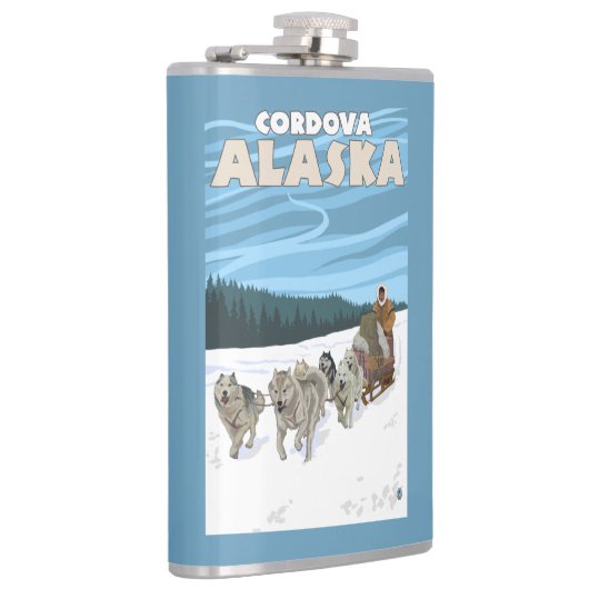 Dog Sledding Scene - Cordova, Alaska Heupfles (Rechts)