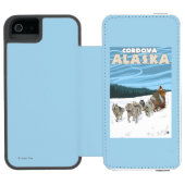 Dog Sledding Scene - Cordova, Alaska Incipio iPhone Portemonnee Hoesje (Agenda Open)
