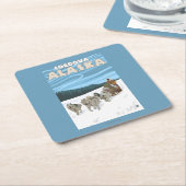 Dog Sledding Scene - Cordova, Alaska Kartonnen Onderzetters (Schuin)