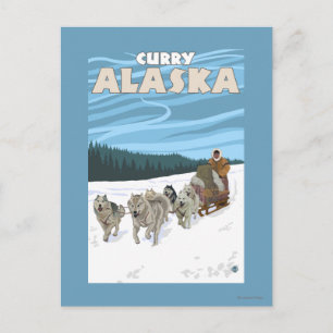 Dog Sledding Scene - Curry, Alaska Briefkaart