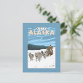 Dog Sledding Scene - Curry, Alaska Briefkaart (Staand voorkant)