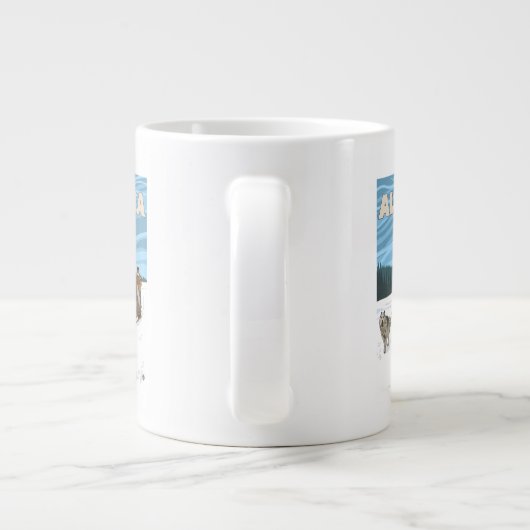 Dog Sledding Scene - Curry, Alaska Grote Koffiekop (Achterkant)