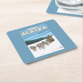 Dog Sledding Scene - Curry, Alaska Kartonnen Onderzetters (Schuin)