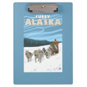 Dog Sledding Scene - Curry, Alaska Klembord (Voorkant)