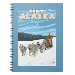 Dog Sledding Scene - Curry, Alaska Notitieboek