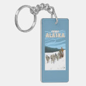 Dog Sledding Scene - Curry, Alaska Sleutelhanger (Voorkant Links)