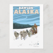 Dog Sledding Scene - Dawson, Alaska Briefkaart (Voorkant)