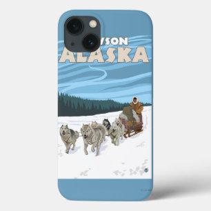 Dog Sledding Scene - Dawson, Alaska iPhone 13 Hoesje