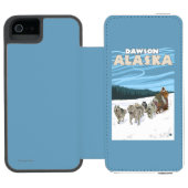 Dog Sledding Scene - Dawson, Alaska Incipio iPhone Portemonnee Hoesje (Agenda Open)