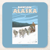 Dog Sledding Scene - Dawson, Alaska Kartonnen Onderzetters (Voorkant)