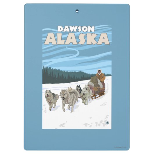 Dog Sledding Scene - Dawson, Alaska Klembord (Achterkant)