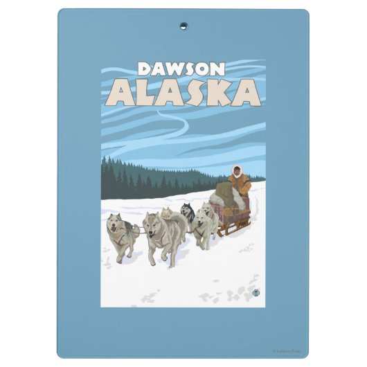 Dog Sledding Scene - Dawson, Alaska Klembord (Achterkant)