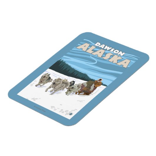 Dog Sledding Scene - Dawson, Alaska Magneet (Linkerzijde)