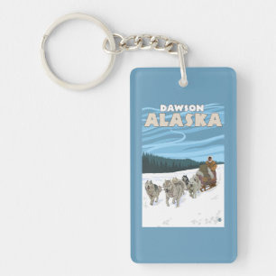 Dog Sledding Scene - Dawson, Alaska Sleutelhanger