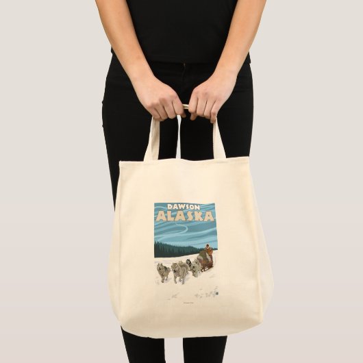 Dog Sledding Scene - Dawson, Alaska Tote Bag (Voorkant (product))