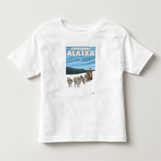 Dog Sledding Scene - Fairbanks, Alaska Kinder Shirts (Voorkant)