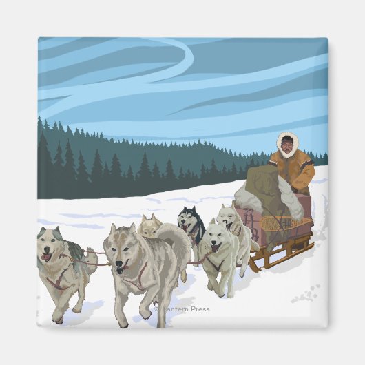 Dog Sledding Scene - Fairbanks, Alaska Magneet (Voorkant)
