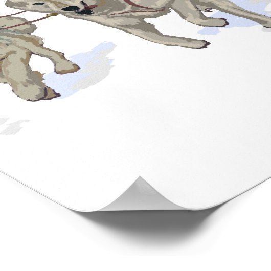 Dog Sledding Scene - Iditarod, Alaska Poster (Hoek)