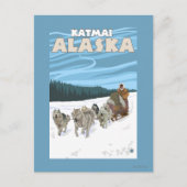Dog Sledding Scene - Katmai, Alaska Briefkaart (Voorkant)