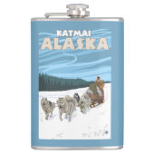 Dog Sledding Scene - Katmai, Alaska Heupfles (Voorkant)