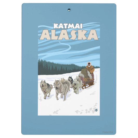 Dog Sledding Scene - Katmai, Alaska Klembord (Achterkant)