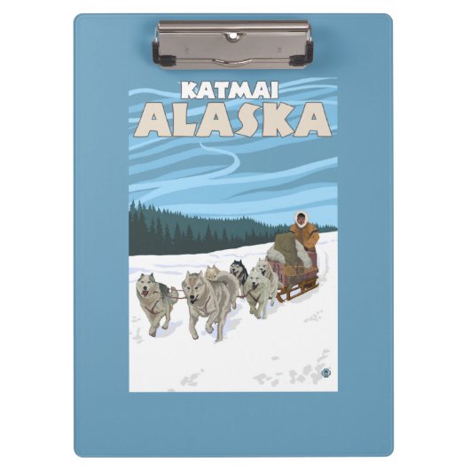 Dog Sledding Scene - Katmai, Alaska Klembord (Voorkant)