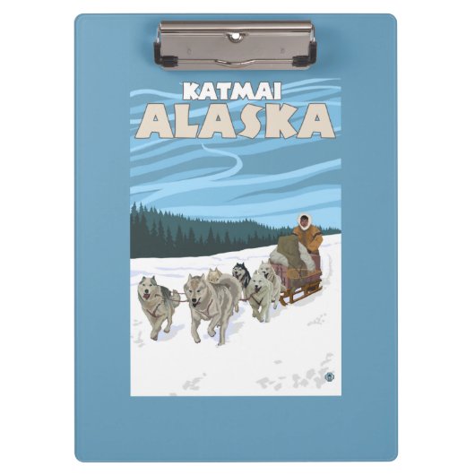 Dog Sledding Scene - Katmai, Alaska Klembord (Voorkant)