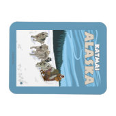 Dog Sledding Scene - Katmai, Alaska Magneet (Horizontaal)