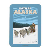 Dog Sledding Scene - Katmai, Alaska Magneet (Verticaal)