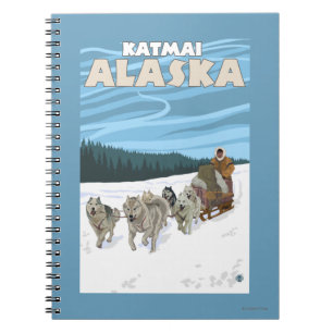 Dog Sledding Scene - Katmai, Alaska Notitieboek