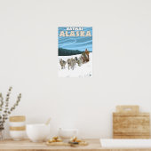 Dog Sledding Scene - Katmai, Alaska Poster (Keuken)