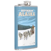 Dog Sledding Scene - Ketchikan, Alaska Heupfles (Rechts)