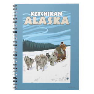 Dog Sledding Scene - Ketchikan, Alaska Notitieboek