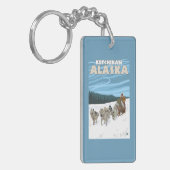 Dog Sledding Scene - Ketchikan, Alaska Sleutelhanger (Voorkant Links)