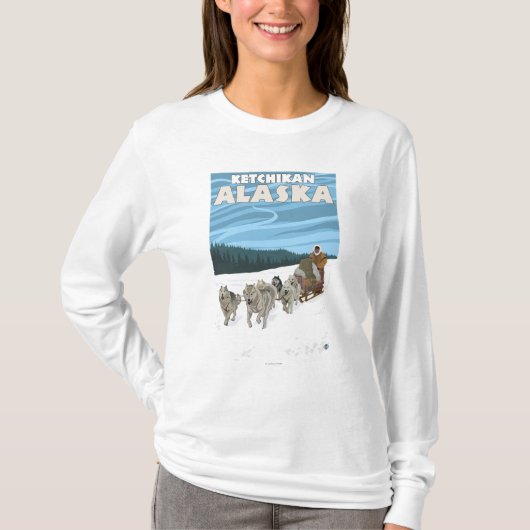 Dog Sledding Scene - Ketchikan, Alaska T-shirt (Voorkant)