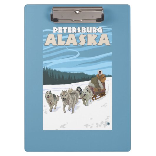 Dog Sledding Scene - Petersburg, Alaska Klembord (Voorkant)