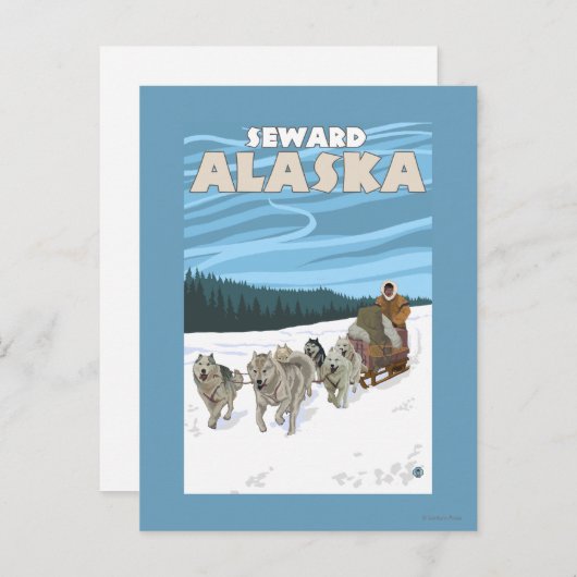 Dog Sledding Scene - Seward, Alaska Briefkaart (Voorkant / Achterkant)