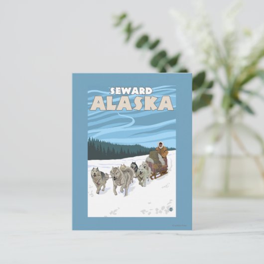 Dog Sledding Scene - Seward, Alaska Briefkaart (Staand voorkant)