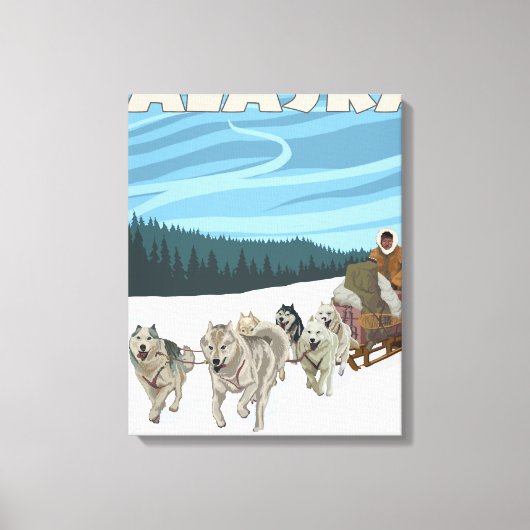Dog Sledding Scene - Seward, Alaska Canvas Afdruk (Voorkant)