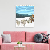 Dog Sledding Scene - Seward, Alaska Canvas Afdruk (Insitu (Woonkamer))
