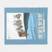 Dog Sledding Scene - Seward, Alaska Fleece Deken (Voorkant (Horizontaal))